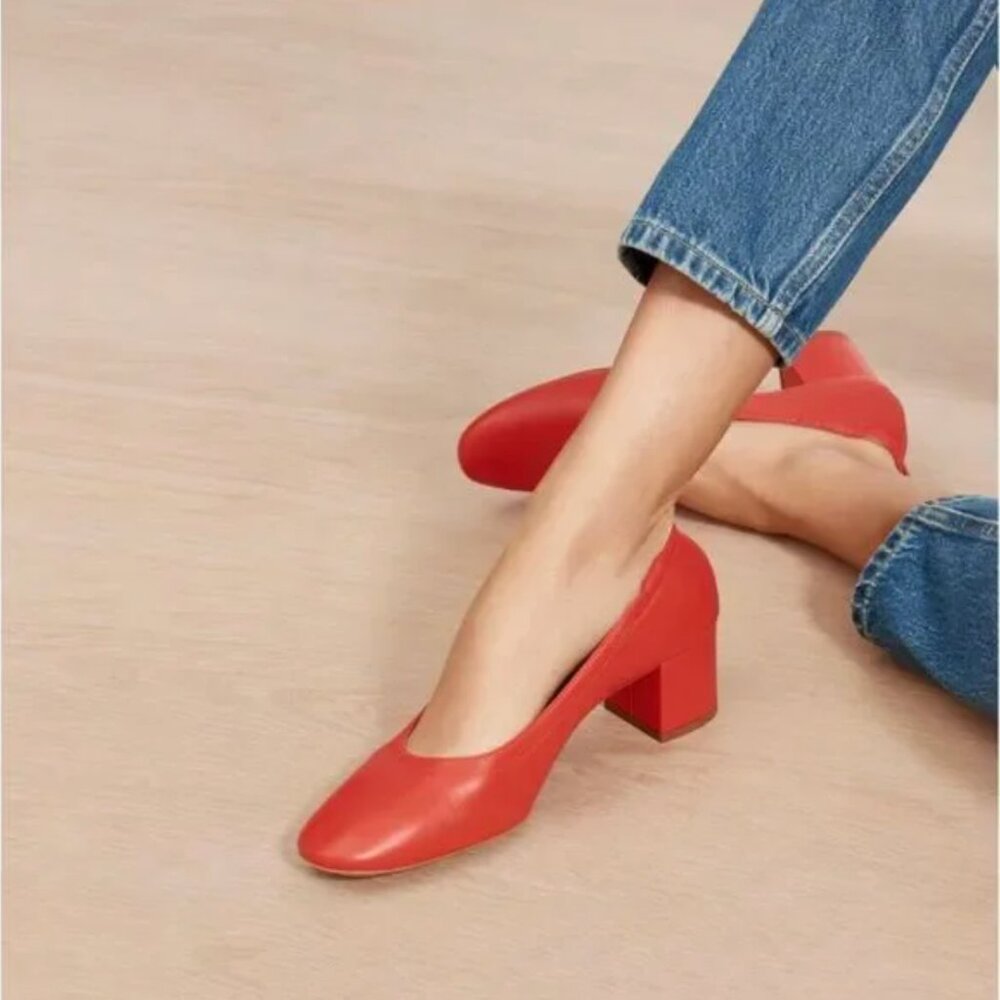 Everlane Red Block Heel Pumps